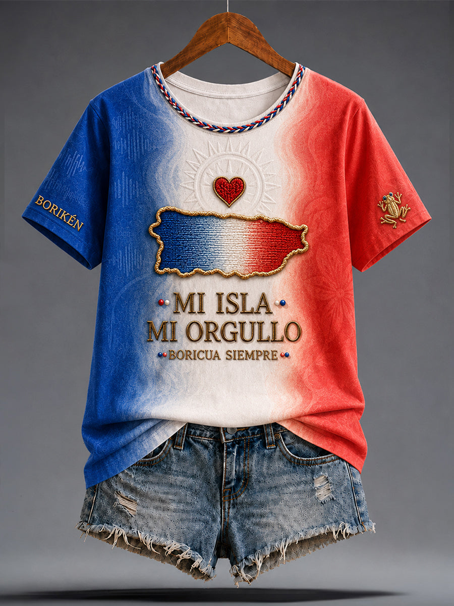 Women's Puerto Rico Art Printed T-shirt