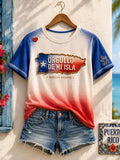 Women's Puerto Rico Art Printed T-shirt