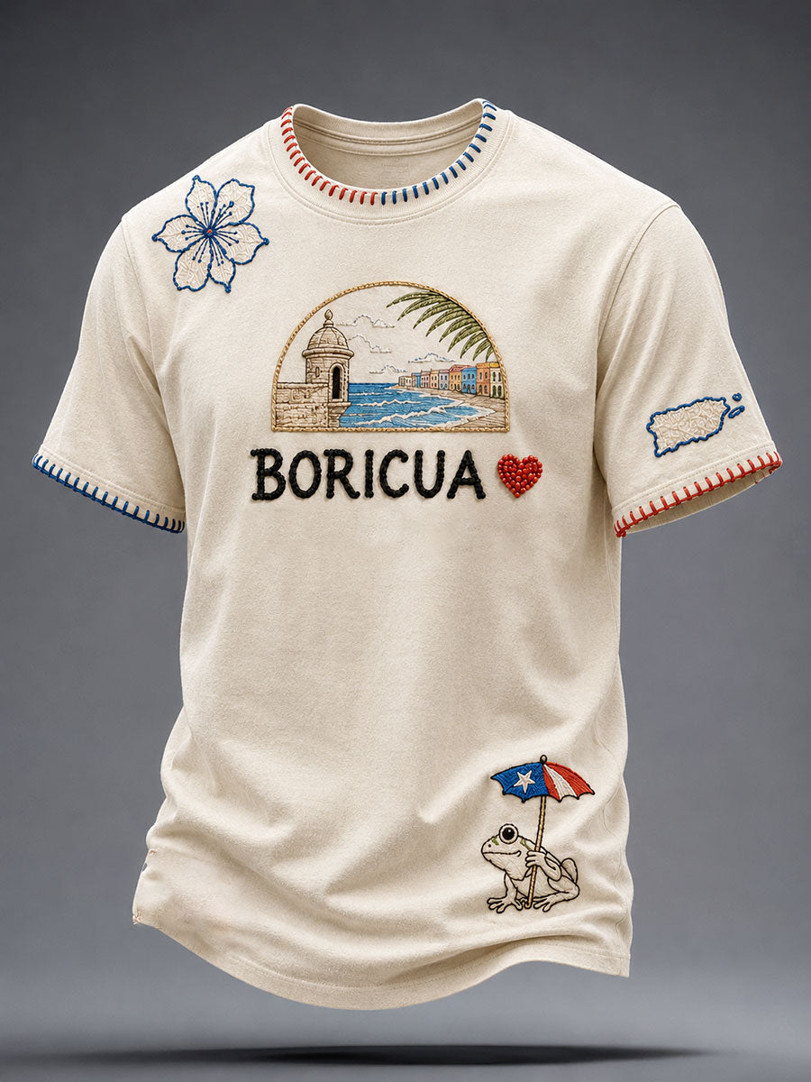 Men's Puerto Rico Art Printed T-shirt