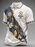 Men's Yorkshire Day White Roses Art Printed polo shirt
