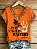 Women's  Every Child Matters Printed Vintage Fashion Loose Short Sleeve T-Shirt