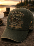Unisex Funny Old Bastards Fishing Club Lifetime Member Print Hat