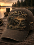 Unisex Funny Old Bastards Fishing Club Lifetime Member Print Hat