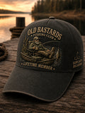 Unisex Funny Old Bastards Fishing Club Lifetime Member Print Hat