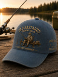 Unisex Funny Old Bastards Fishing Club Lifetime Member Print Hat