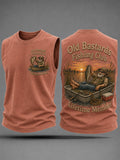 Men's Funny Old Bastards Fishing Club Lifetime Member Print Casual Tank Top