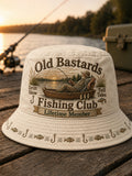 Unisex Funny Old Bastards Fishing Club Lifetime Member Print Hat