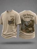 Men's Funny Old Bastards Fishing Club Lifetime Member Print Casual Tee