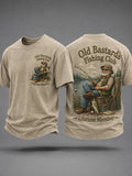 Men's Funny Old Bastards Fishing Club Lifetime Member Print Casual Tee
