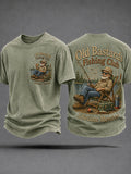 Men's Funny Old Bastards Fishing Club Lifetime Member Print Casual Tee