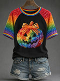 Women's Rainbow Pumpkin T-shirts