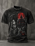 Men's Halloween Ghost Red Moon Casual T-Shirt