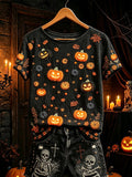 Women's Gothic style element print casual short-sleeve T-shirt