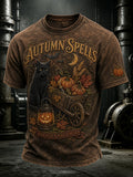 Men’s Autumn/Halloween Printed Casual Short-Sleeve T-Shirt