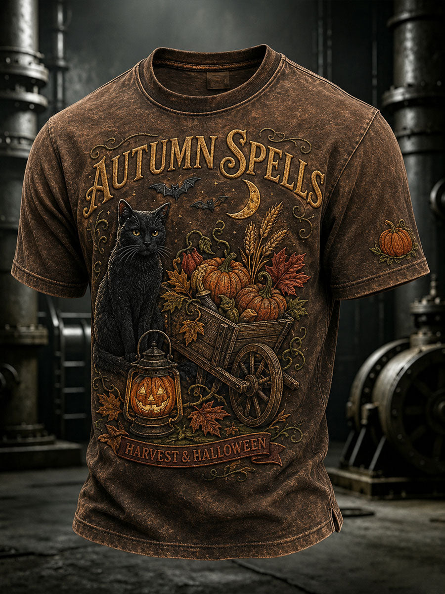 Men’s Autumn/Halloween Printed Casual Short-Sleeve T-Shirt