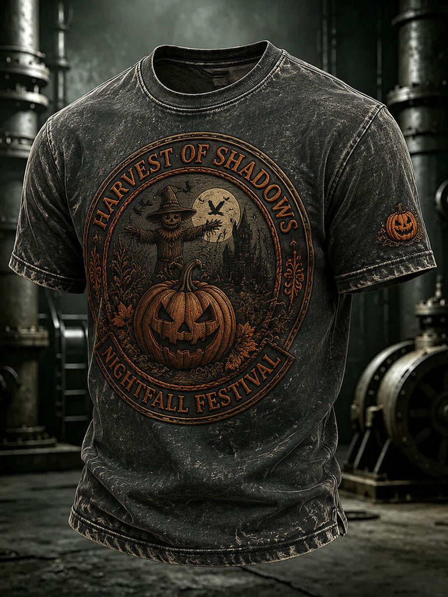 Men’s Autumn/Halloween Printed Casual Short-Sleeve T-Shirt