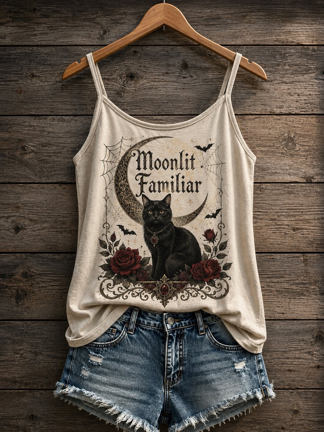 Women's Dark Gothic Floral Tank Top