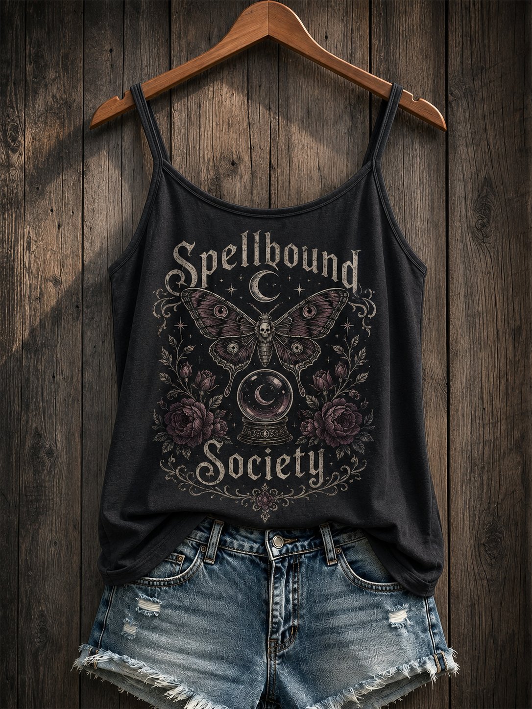 Women's Dark Gothic Floral Tank Top