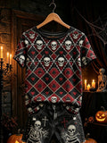 Women's Gothic style element print casual short-sleeve T-shirt
