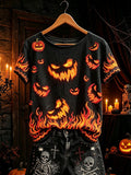 Women's Gothic style element print casual short-sleeve T-shirt