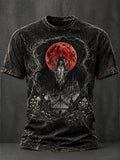 Men's Halloween Ghost Red Moon Casual T-Shirt