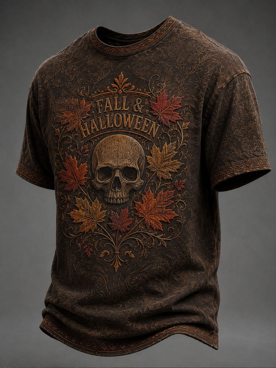 Men’s Autumn/Halloween Printed Casual Short-Sleeve T-Shirt