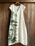 Women's Japanese Art Style Plant Flower Pattern Leisure Dress