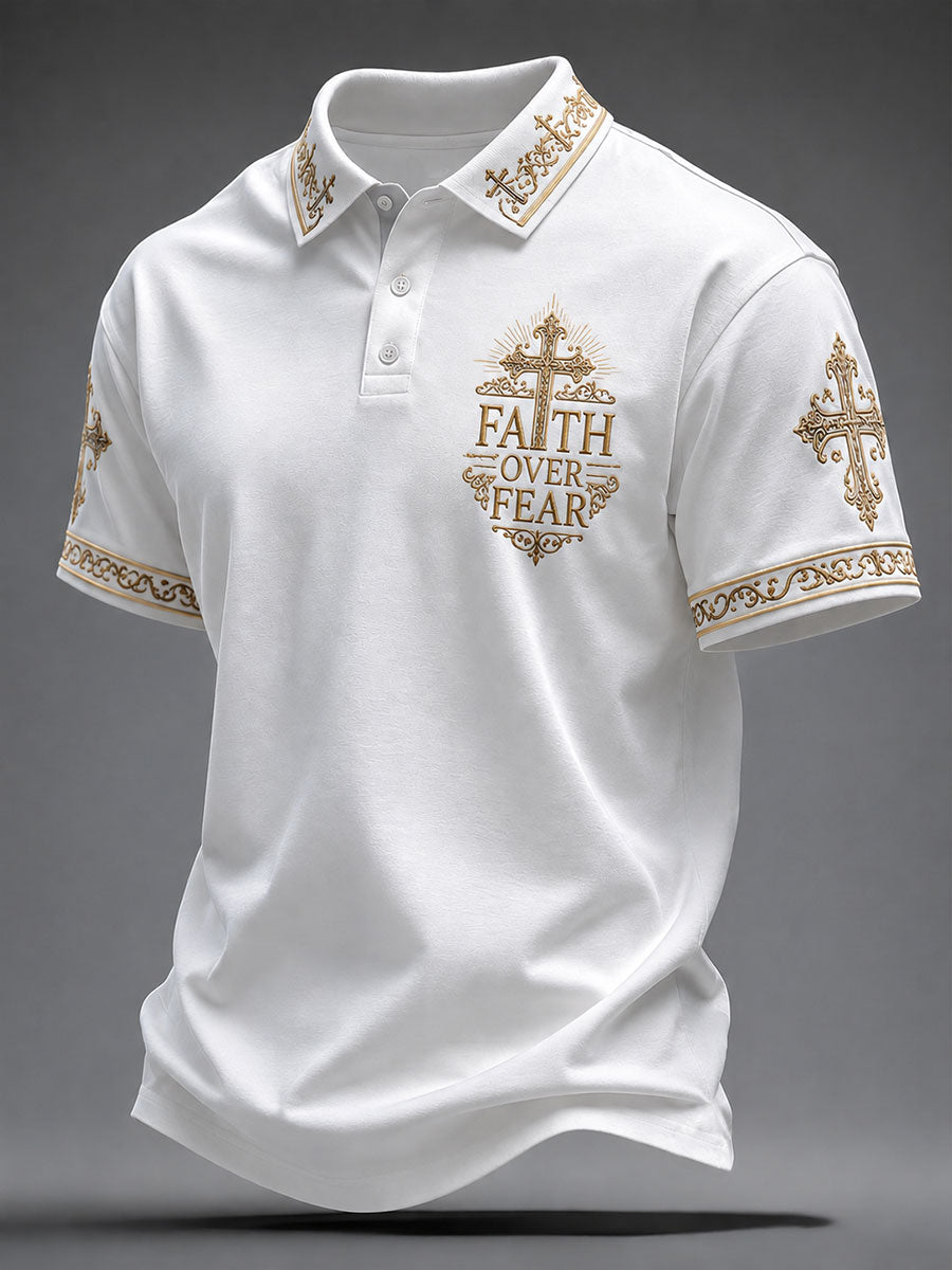 Men's Faith Over Fear Printed Casual Top