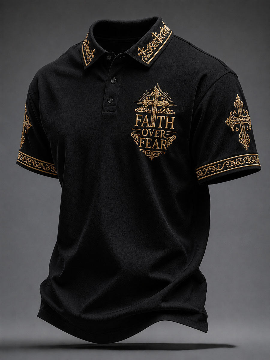 Men's Faith Over Fear Printed Casual Top