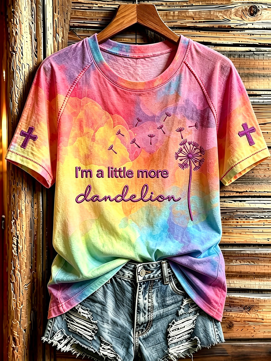 Women's Faith Quote Print Round Neck Short Sleeve T-shirt