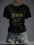 Women's Faith Printed V-neck T-shirt