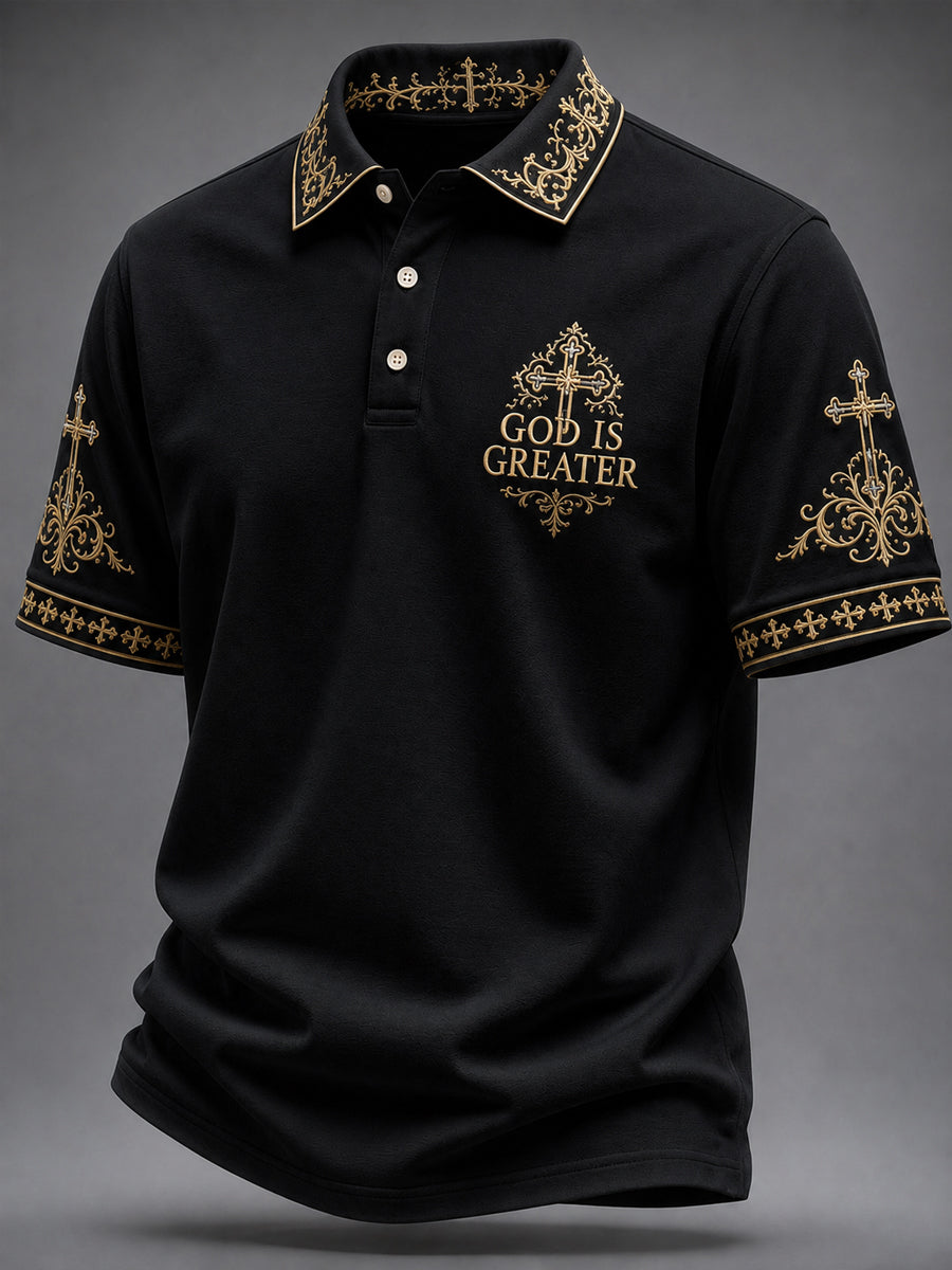 Men's 'God Is Greater' Print Casual Top