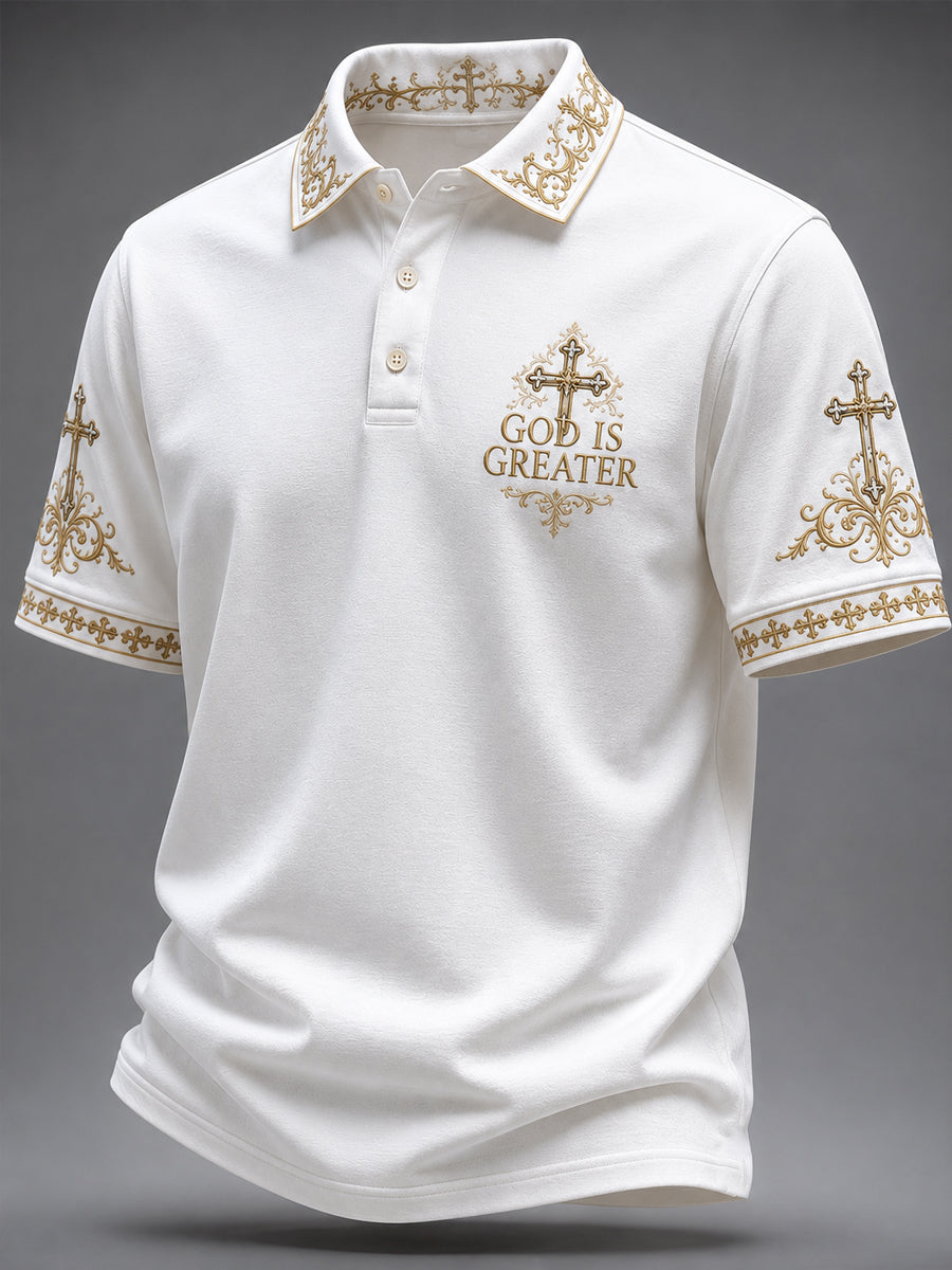 Men's 'God Is Greater' Print Casual Top