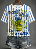 Women's "Pickles and Jesus: Salty & Saved" Casual T-Shirt