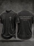 Men's Christian John 3:16 For God So Loved The World Cross Short Sleeve T-shirt