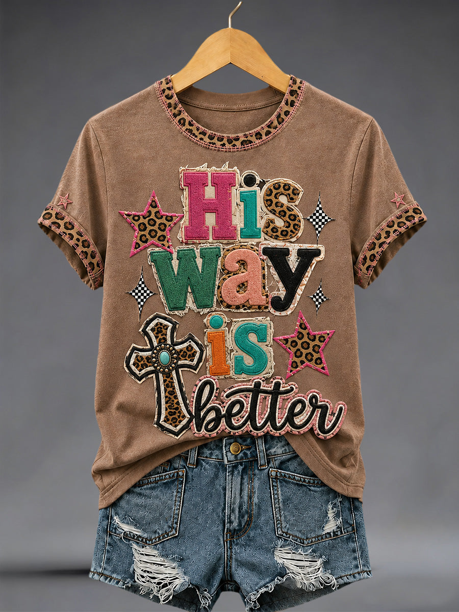 Women's His Way Is Better Print Casual Tee
