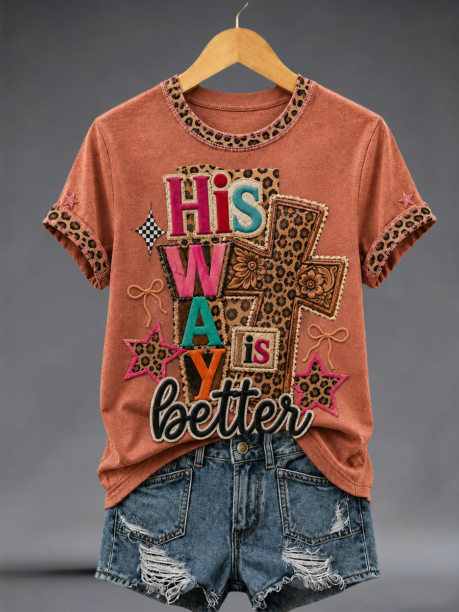 Women's His Way Is Better Print Casual Tee