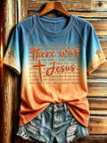 Women's Faith Quote Print Round Neck Short Sleeve T-shirt
