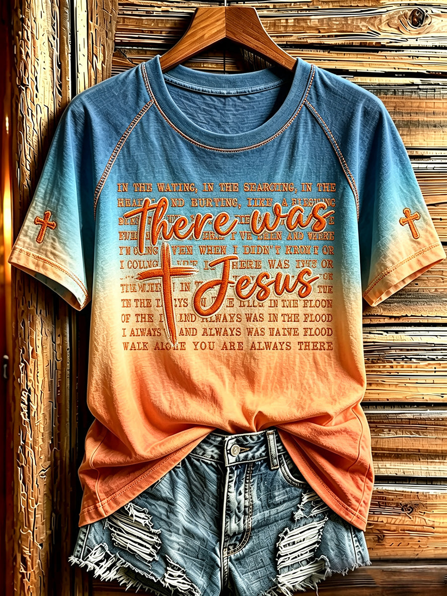 Women's Faith Quote Print Round Neck Short Sleeve T-shirt