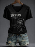 Women's Faith Printed V-neck T-shirt