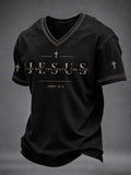 Men's Christian John 14:6 Jesus The Way The Truth The Life Cross Short Sleeve T-shirt