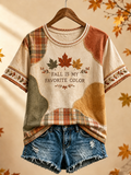 Women's Fall Is My Favorite Color Printed short-sleeved T-shirt