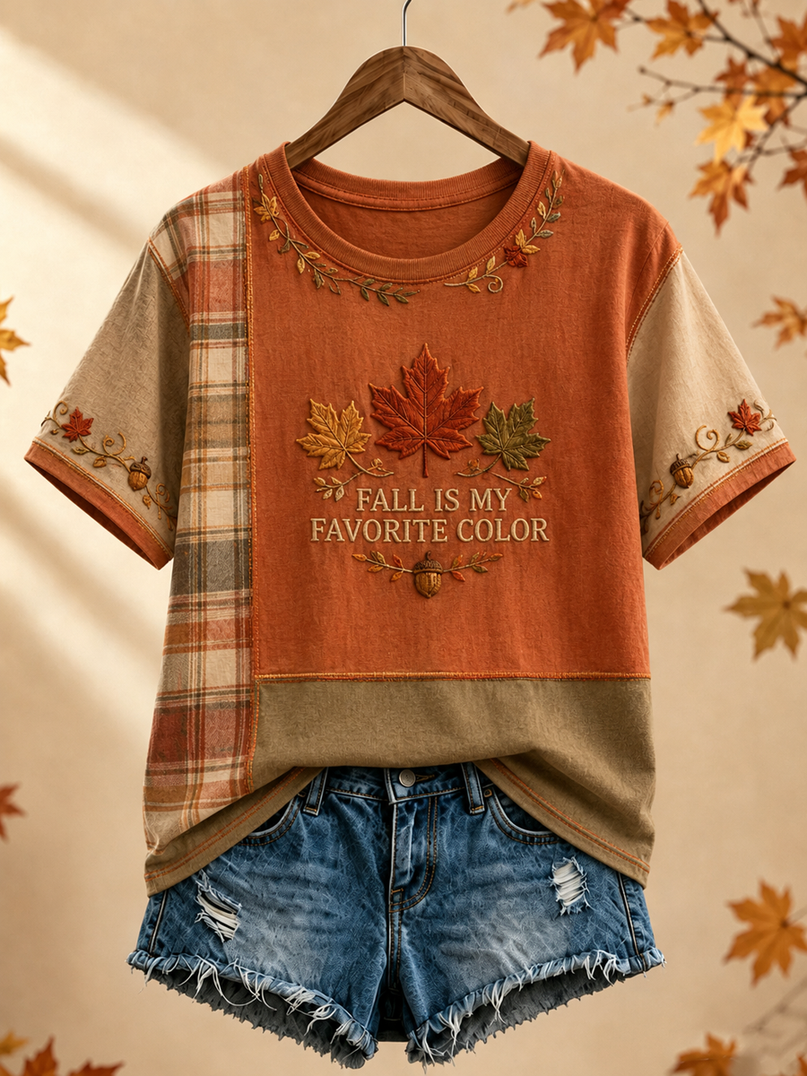 Women's Fall Is My Favorite Color Printed short-sleeved T-shirt