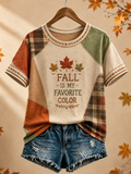 Women's Fall Is My Favorite Color Printed short-sleeved T-shirt