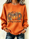 Women's With God All Thing Are Possible Autumn Pumpkin Oversized Hoodie