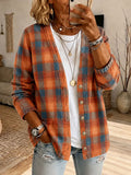 Women's Autumn Plaid Print Cardigan