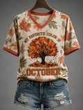 Women's My Favorite Color Is October Short-sleeved T-shirt