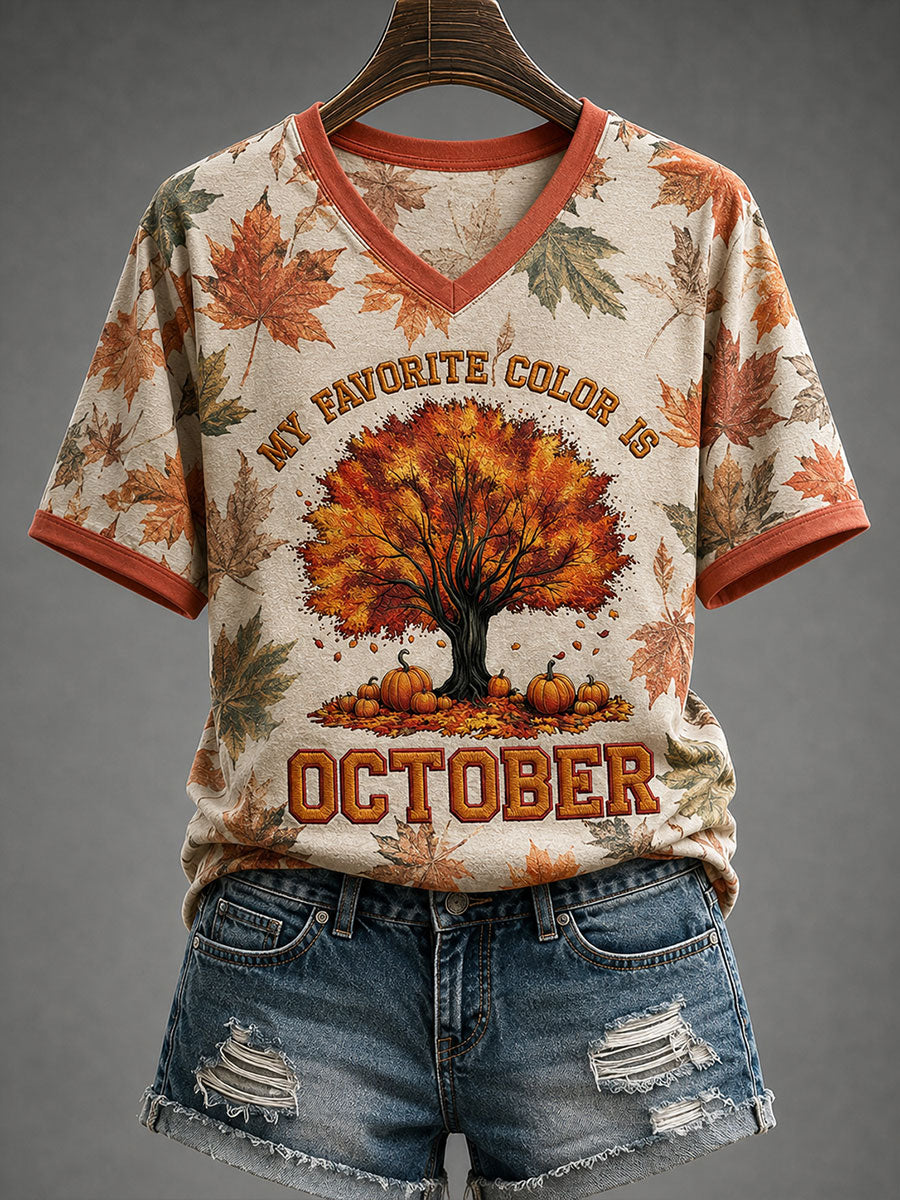 Women's My Favorite Color Is October Short-sleeved T-shirt