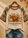 Women's Fall Is My Favorite Color Printed round neck short sleeve T-shirt
