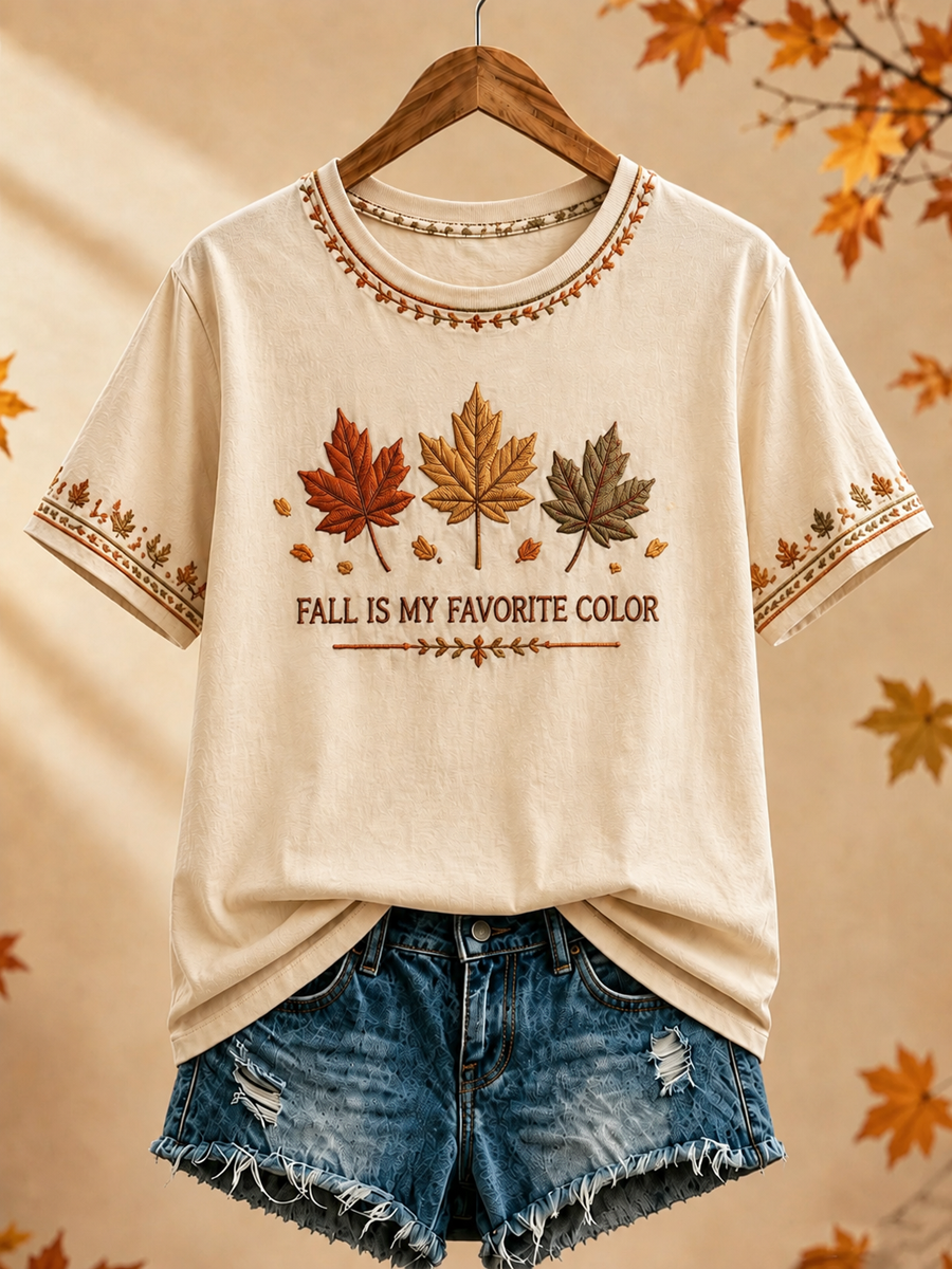 Women's Fall Is My Favorite Color Printed short-sleeved T-shirt